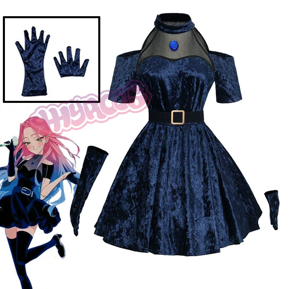 Anime Cosplay Blue Hair - Mizi 코스프레 애니메이션 외계인 무대 의상