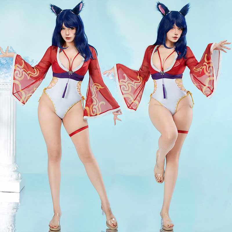 Anime Cosplay Bikini - 리그 오브 레전드 아리 수영복 코스프레