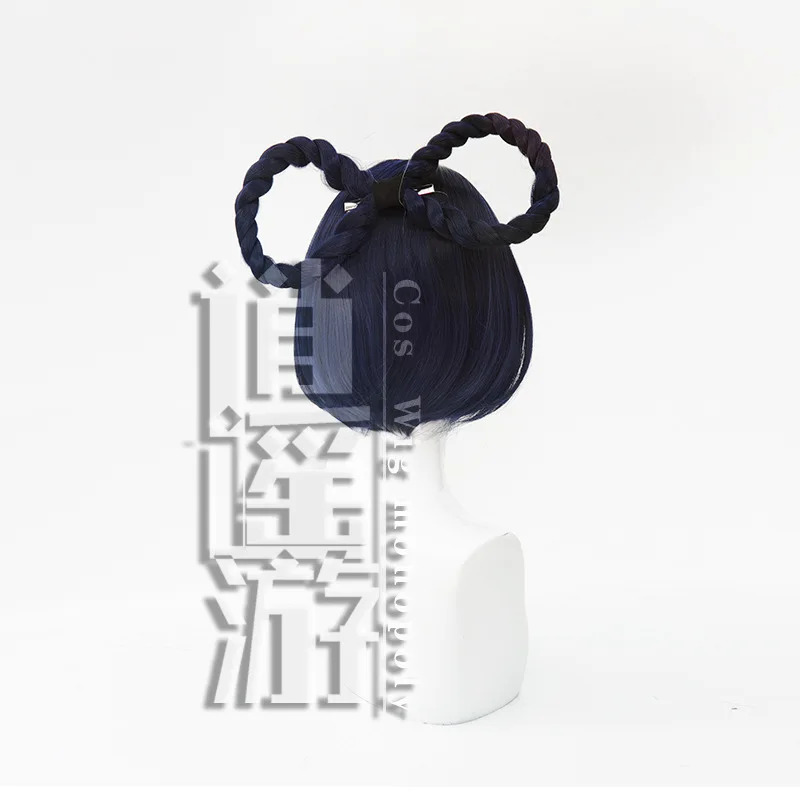 Anime Cosplay Blue Hair - QQ34Xiangling Cos 30CM 네이비 블루 짧은
