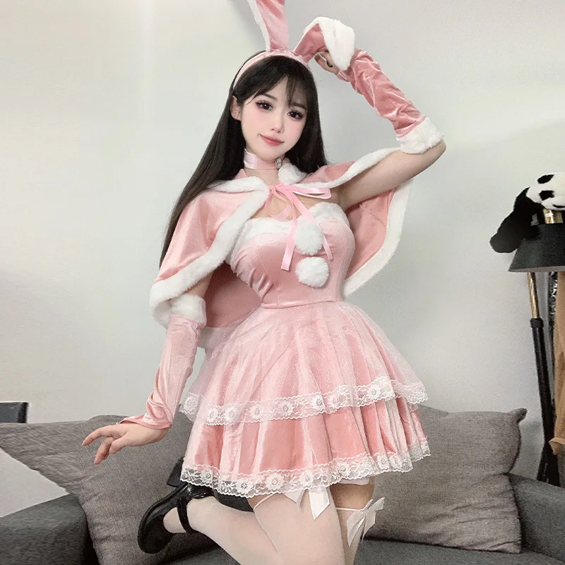 Anime Cosplay Miku - 크리스마스 섹시한 봉제 토끼 소녀 코스프레