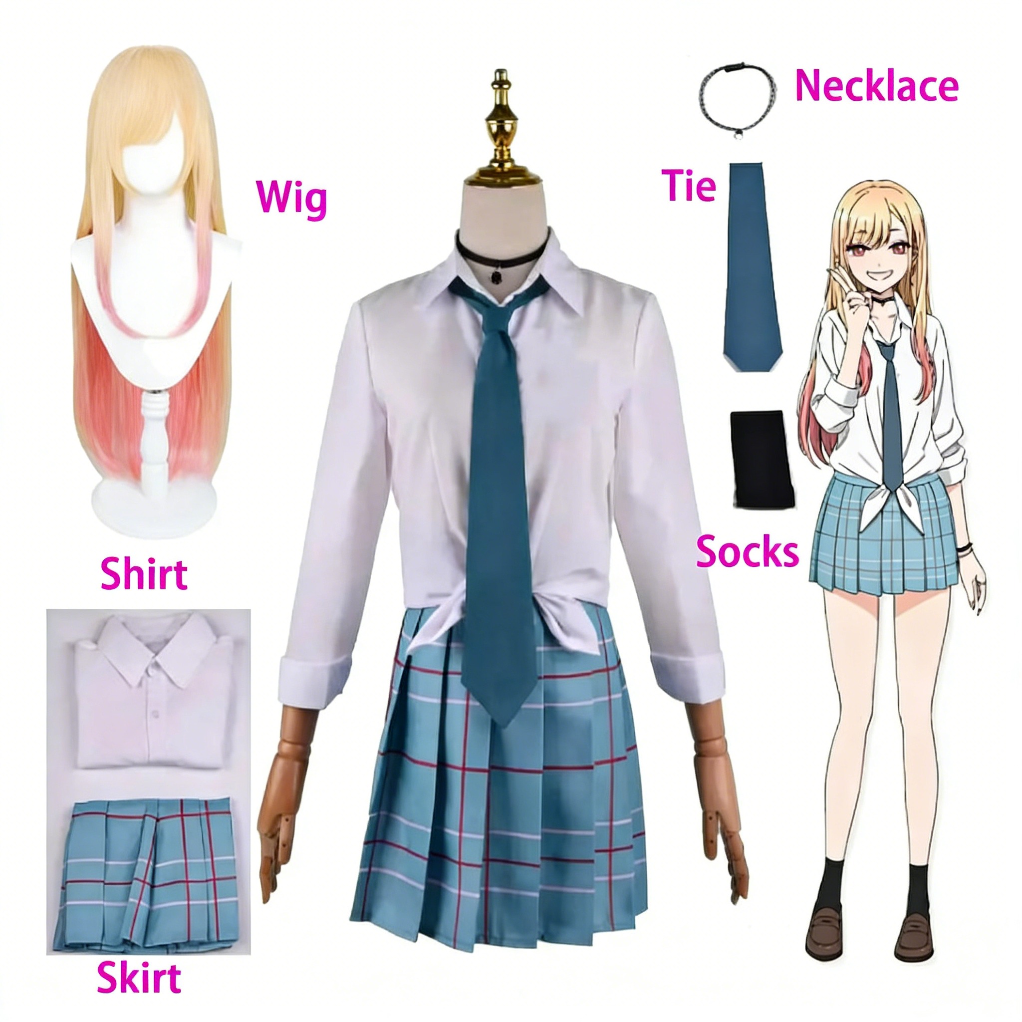 Anime Cosplay Marin - Anime My Dress Up 스커트 달링