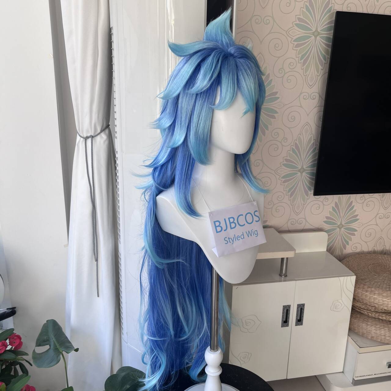 [스타일드 가발]이디아 코스프레 가발 애니메이션 트위스 - Anime Cosplay Blue Hair 리뷰 및 가격