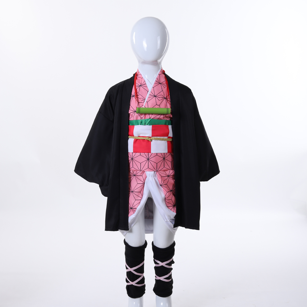 완전한 네즈코 카마도 코스프레 세트 일본식 기모노 핑크 - Anime Cosplay Kimono 리뷰 및 가격