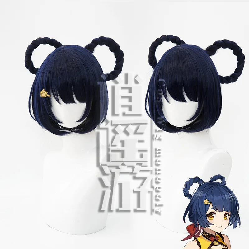 QQ34Xiangling Cos 30CM 네이비 블루  - Anime Cosplay Blue Hair 리뷰 및 가격