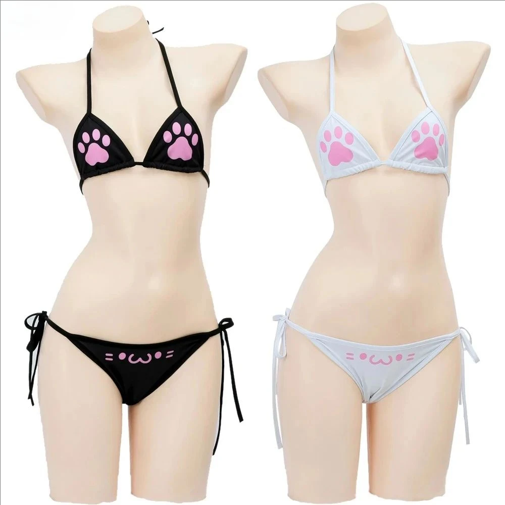 여성용 달콤한 애니메이션 게임 3피스 비키니 수영복 귀 - Anime Cosplay Bikini 리뷰 및 가격