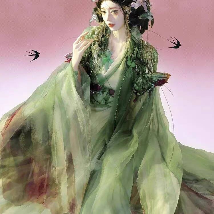 새로운 신화 중공업 자수 큰 소매 셔츠 Hanfu 여성 - Queen Anime Cosplay 리뷰 및 가격