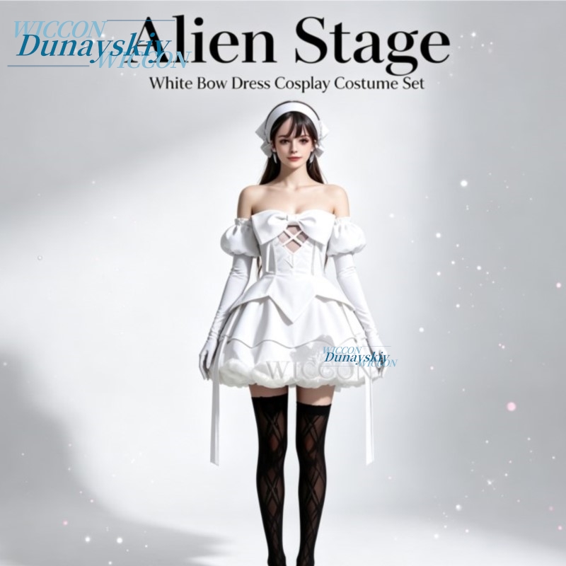 애니메이션 외계인 무대 좀비 화이트 보우 드레스 코스프 - Anime Zombie Cosplay 리뷰 및 가격