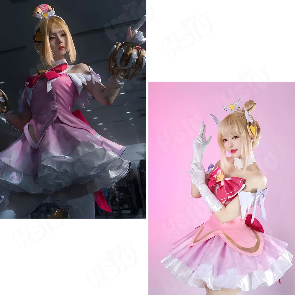 주노 코스프레 의상 가발 HSIU 금발 복숭아색 핑크색 - Anime Cosplay Mujer 리뷰 및 가격