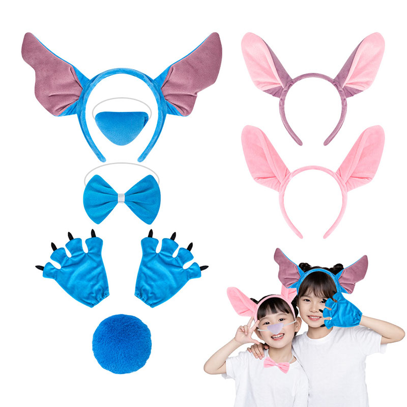 스티치 엔젤 헤어밴드 다기능 헤어 액세서리 귀여운 만화 - Anime Cosplay Blue Hair 리뷰 및 가격