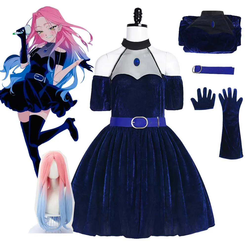 애니메이션 에일리언 스테이지 미지 수아 코스프레 의상  - Anime Cosplay Blue Hair 리뷰 및 가격